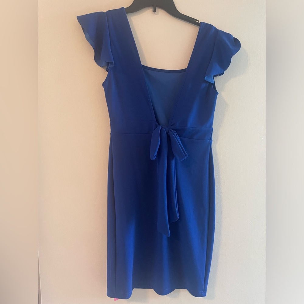 Blue cocktail wedding guest dress. SHEIN. Size Medium. No tag. Never worn.
